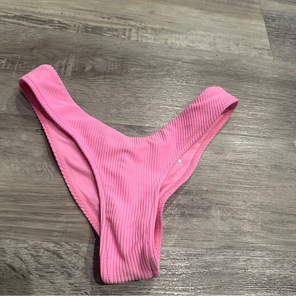 FRANKIES Ribbed Cheeky Bikini‎ Bottom Size XS Pink Barbie